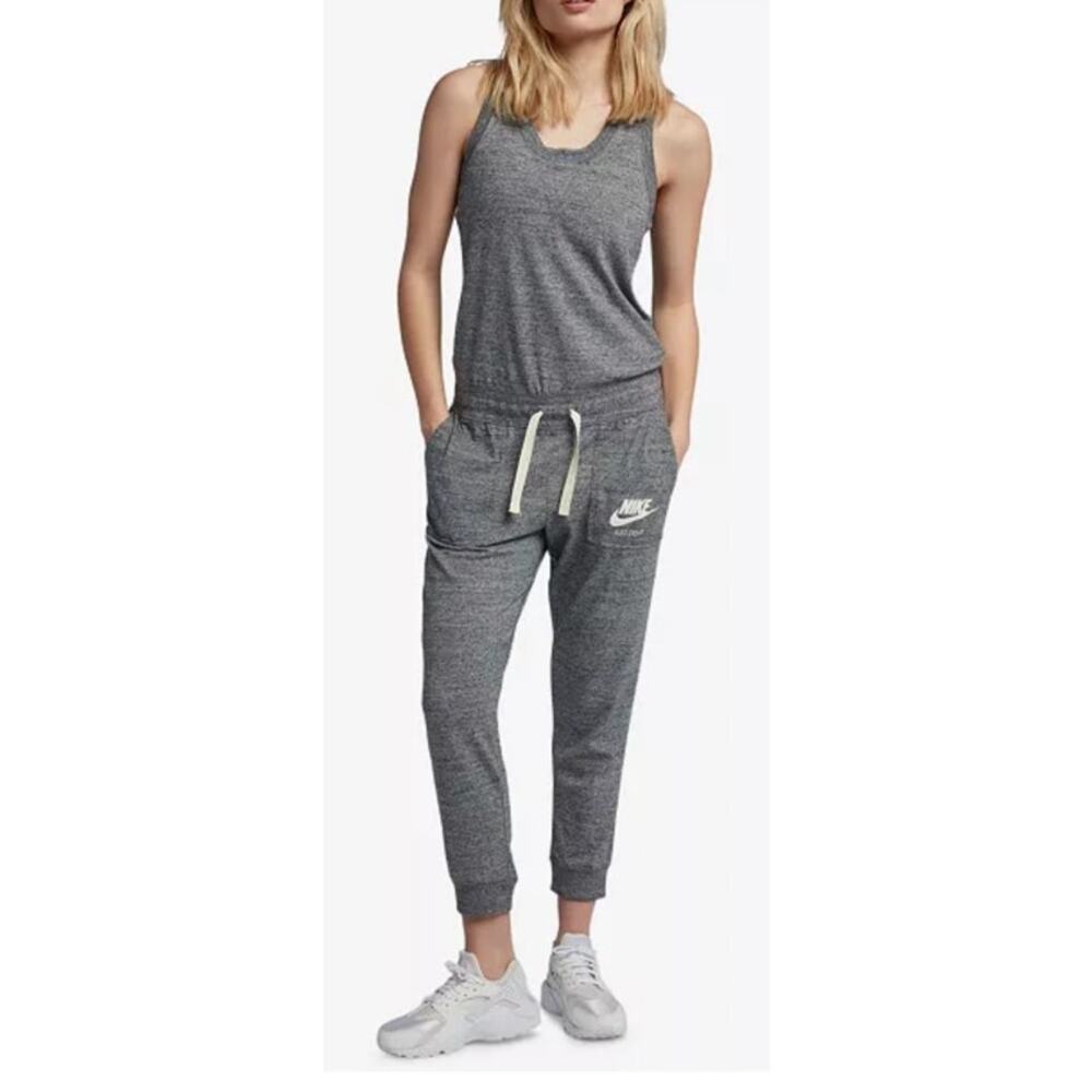 Nike Vintage Gray Certified‎ Organic Cotton Blend Sleeveless Jogger Jumpsuit XS